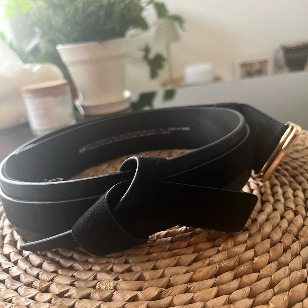 H&M Black Belt with Gold Accent